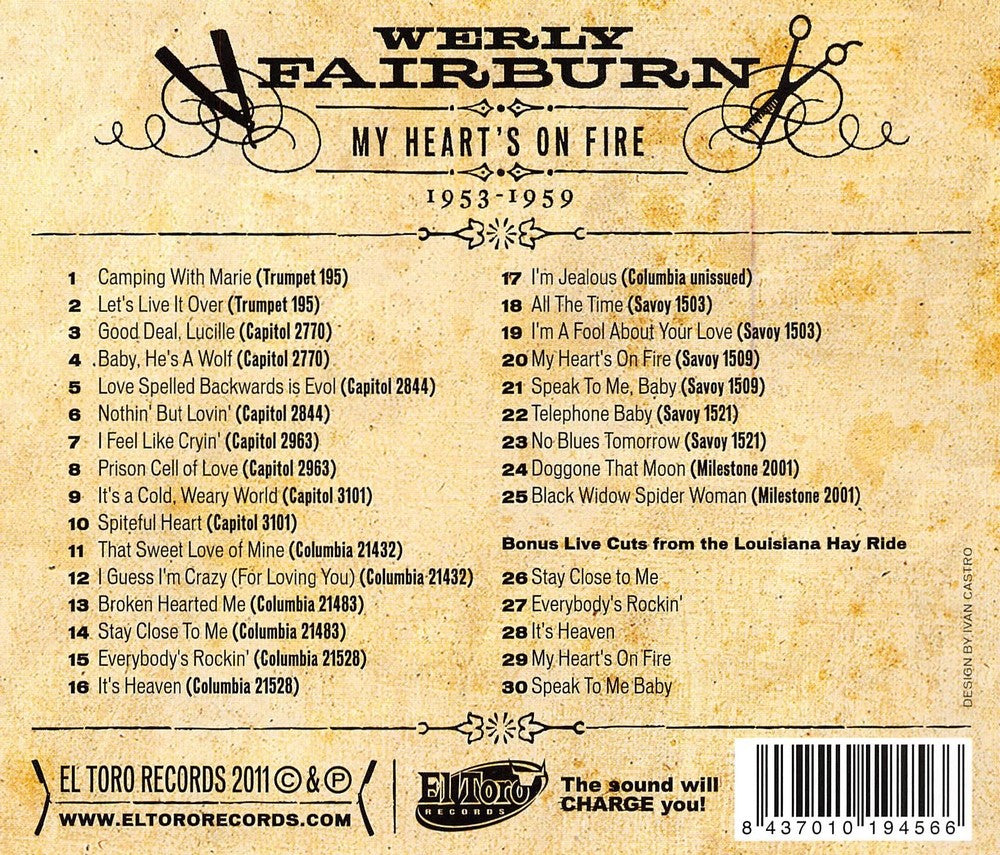 CD - Werly Fairburn - My Heart's On Fire 1953-1959