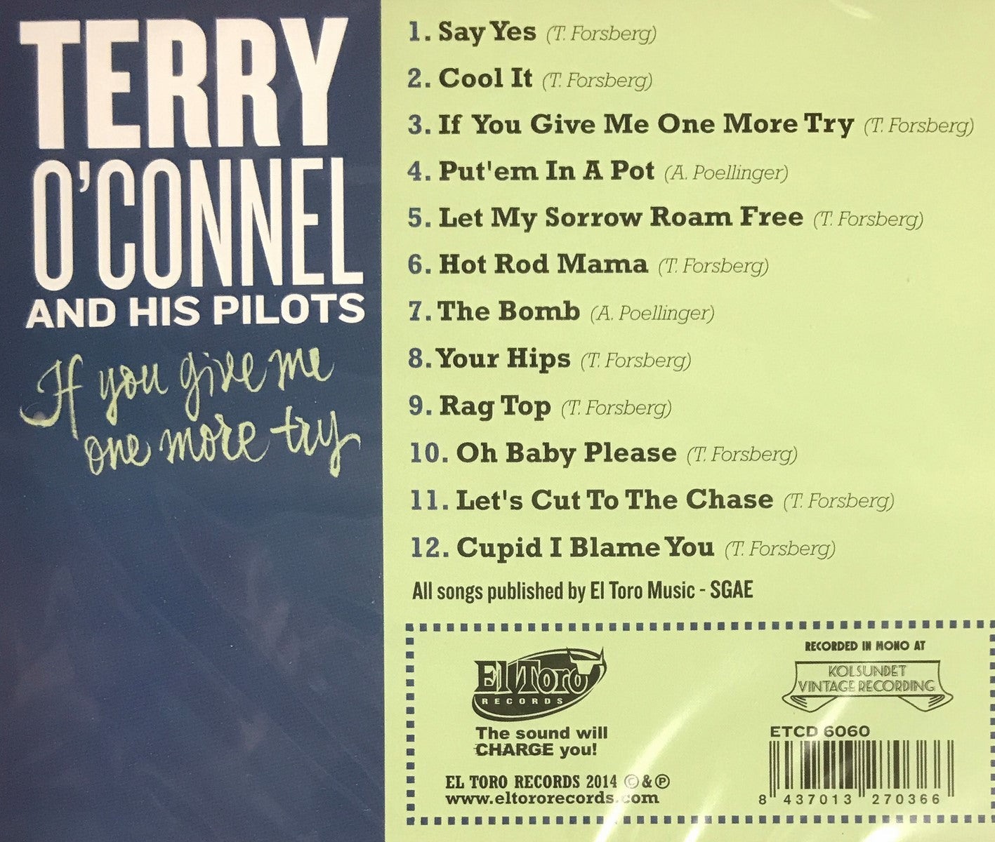 CD - Terry O'connel and His Pilots - If You Give Me One More Try