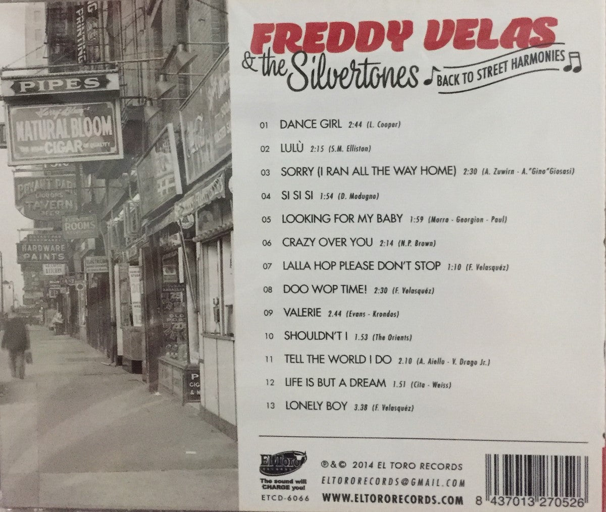 CD - Freddy Velas - Back To Street Harmonies