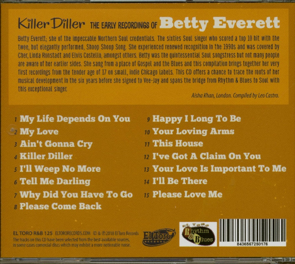 CD - Betty Everett - Killer Diller - The Early Recordings