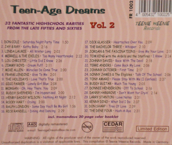 CD - VA - Teenage Dreams Vol. 2