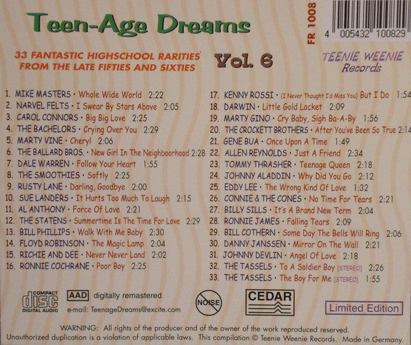 CD - VA - Teenage Dreams Vol. 6