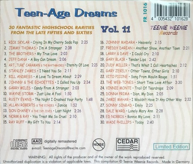 CD - VA - Teenage Dreams Vol. 11