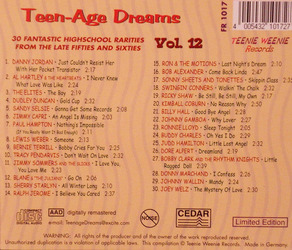 CD - VA - Teenage Dreams Vol. 12