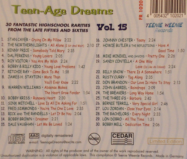 CD - VA - Teenage Dreams Vol. 15