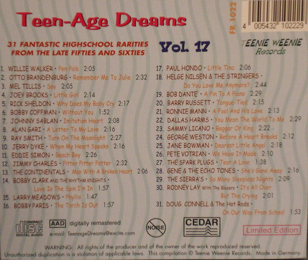 CD - VA - Teenage Dreams Vol. 17