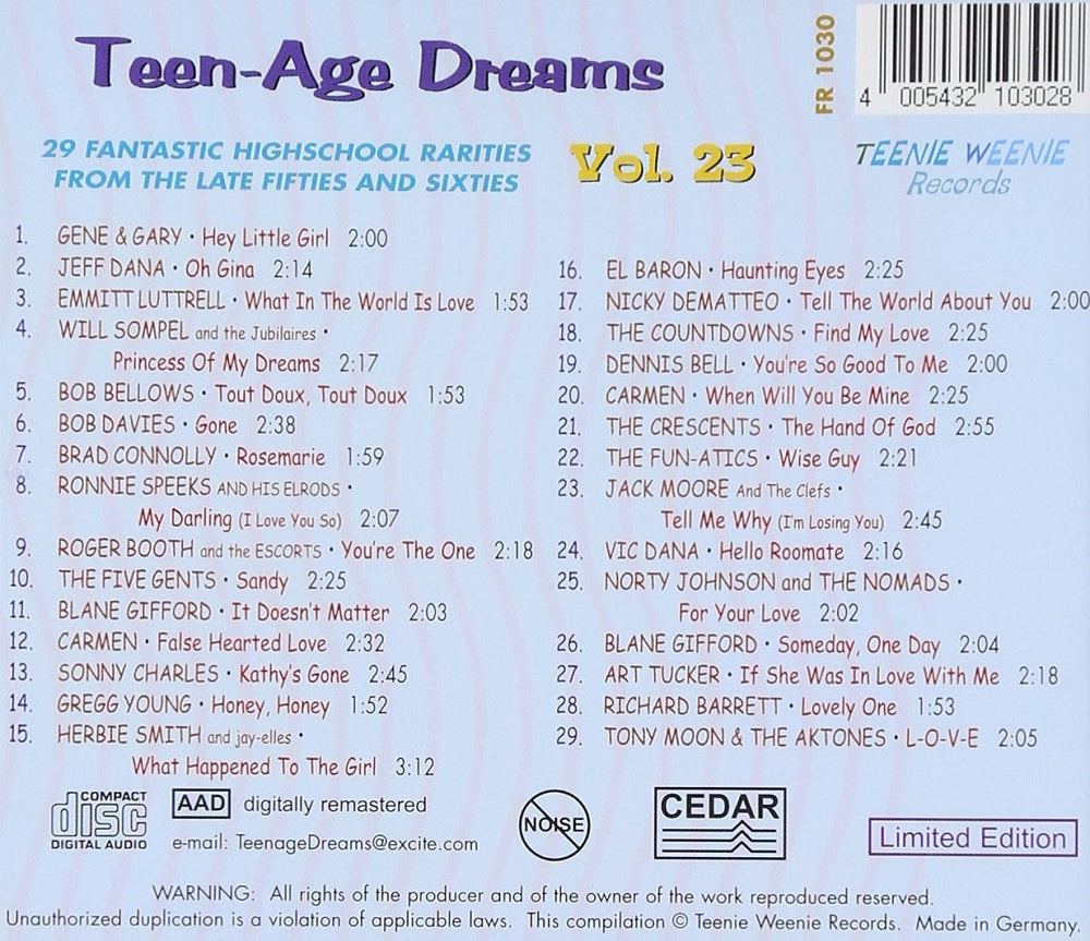 CD - VA - Teenage Dreams Vol. 23