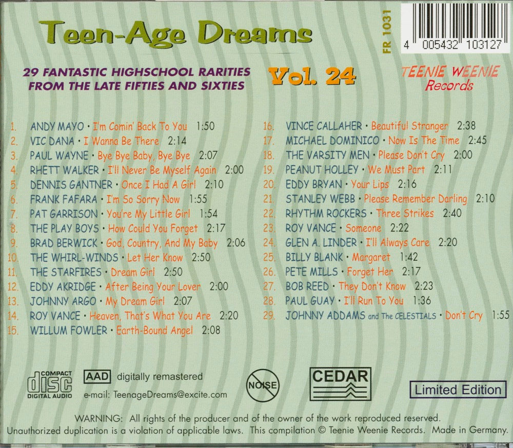 CD - VA - Teenage Dreams Vol. 24