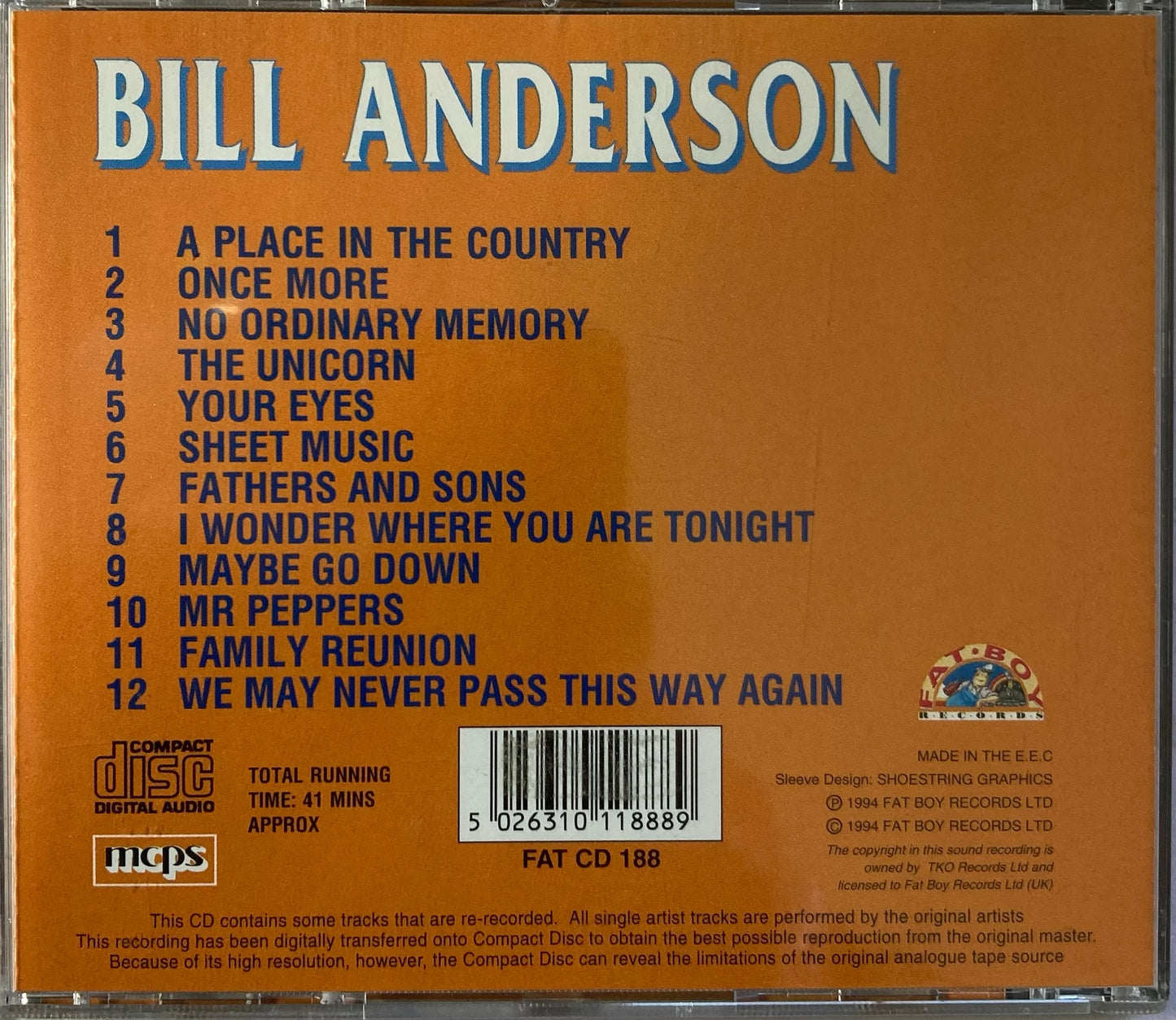 CD - Bill Anderson - Country