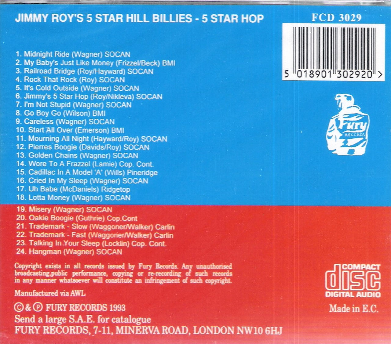 CD - Jimmy Roys 5-Star Hillbillies - 5 Star Hop