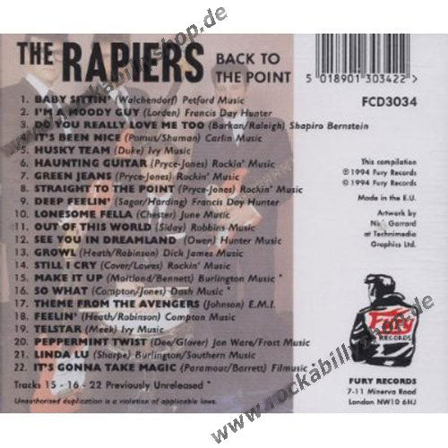 CD - Rapiers - Back To The Point