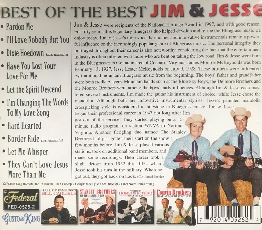 CD - Jim & Jesse - Best Of The Best