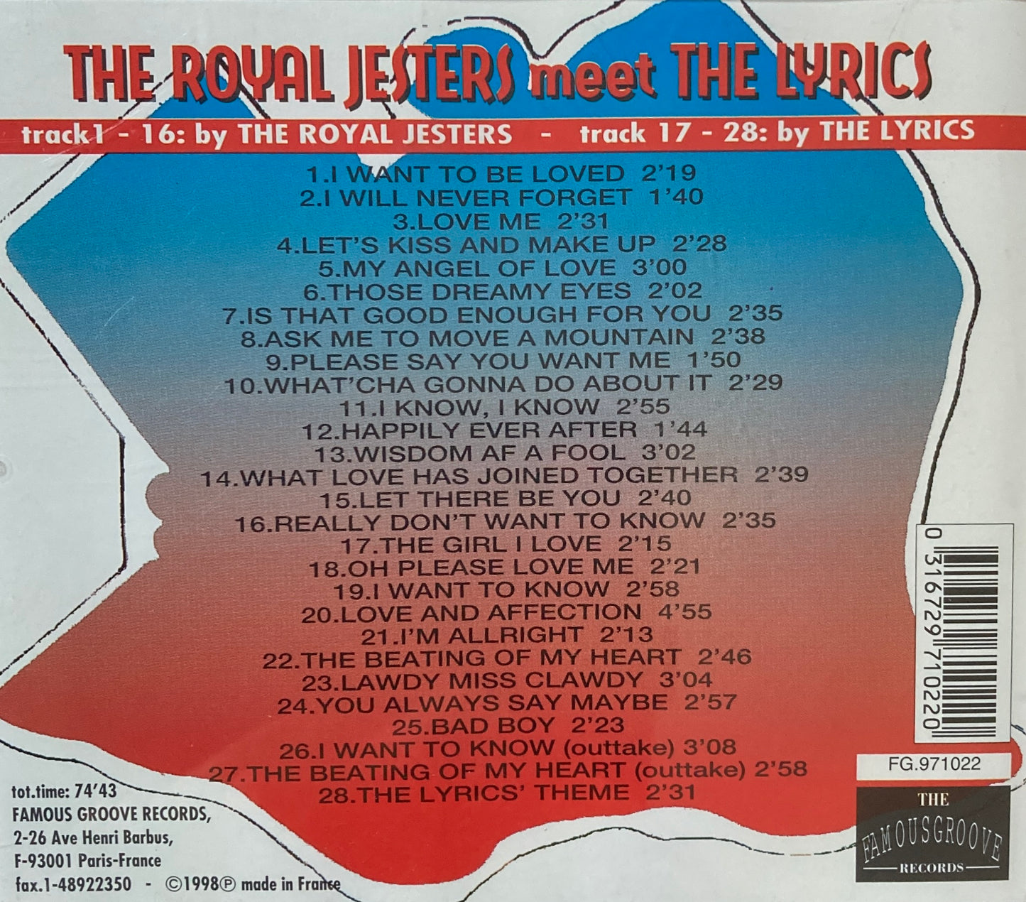 CD - Royal Jesters Meet The Lyrics - Rare Texas Vocal Groups Vol. 1