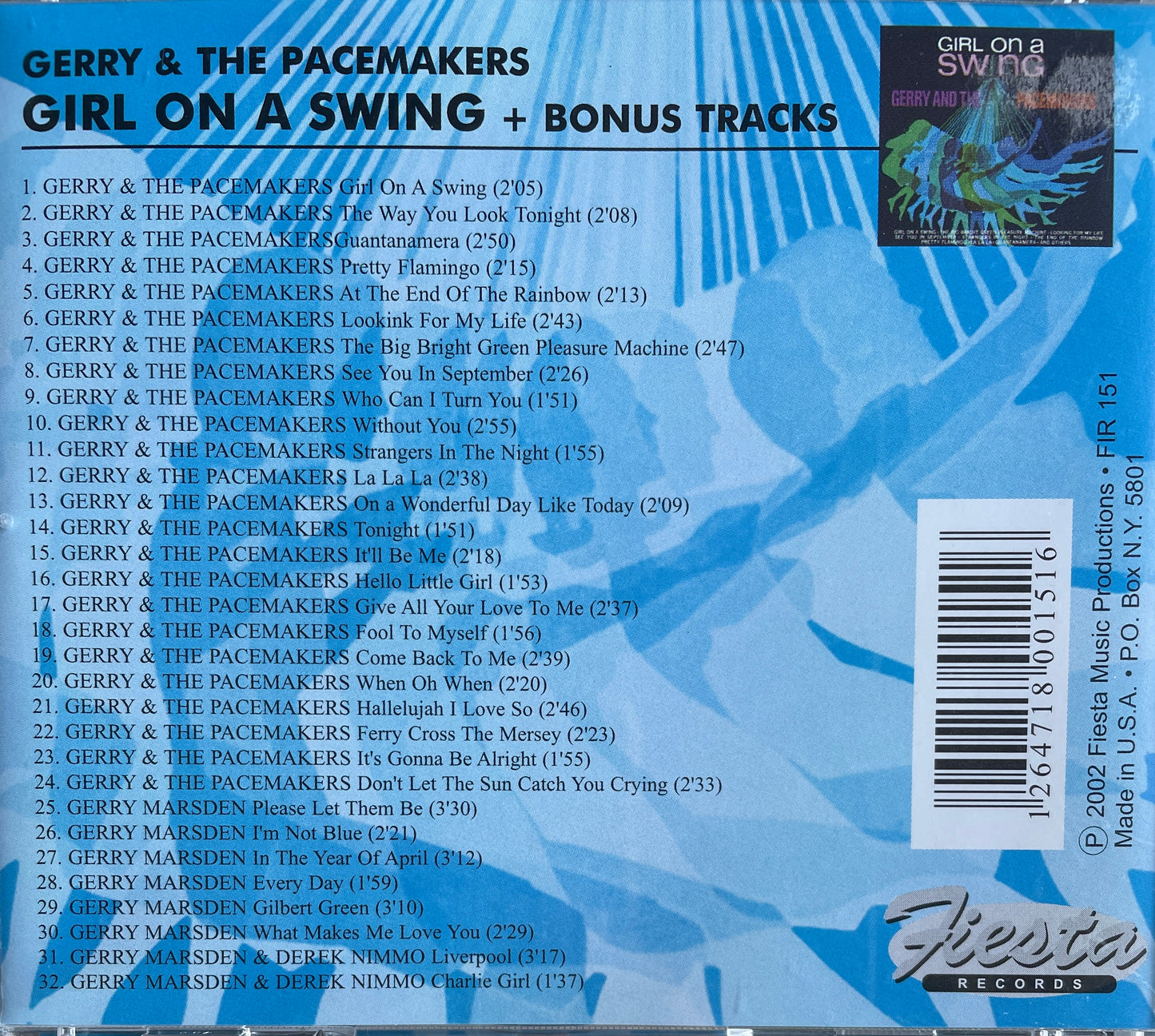CD - Gerry & The Pacemakers - Girl On A Swing