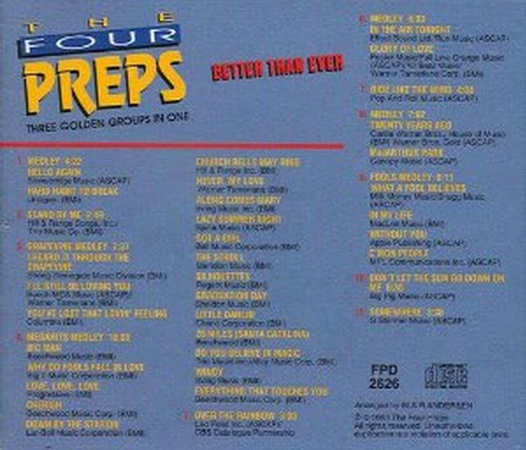 CD - Four Preps - Three Golden Groups In One - Better Than Ever