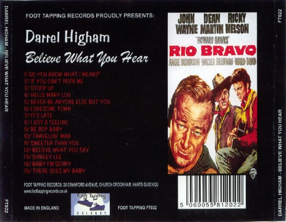 CD - Darrel Higham - Believe What You Hear - Tribute To Rick Nelson