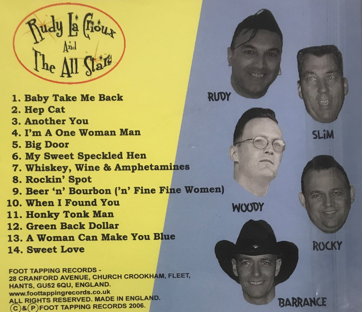 CD - Rudy La Crioux & The All-Stars - Beer n Bourbon