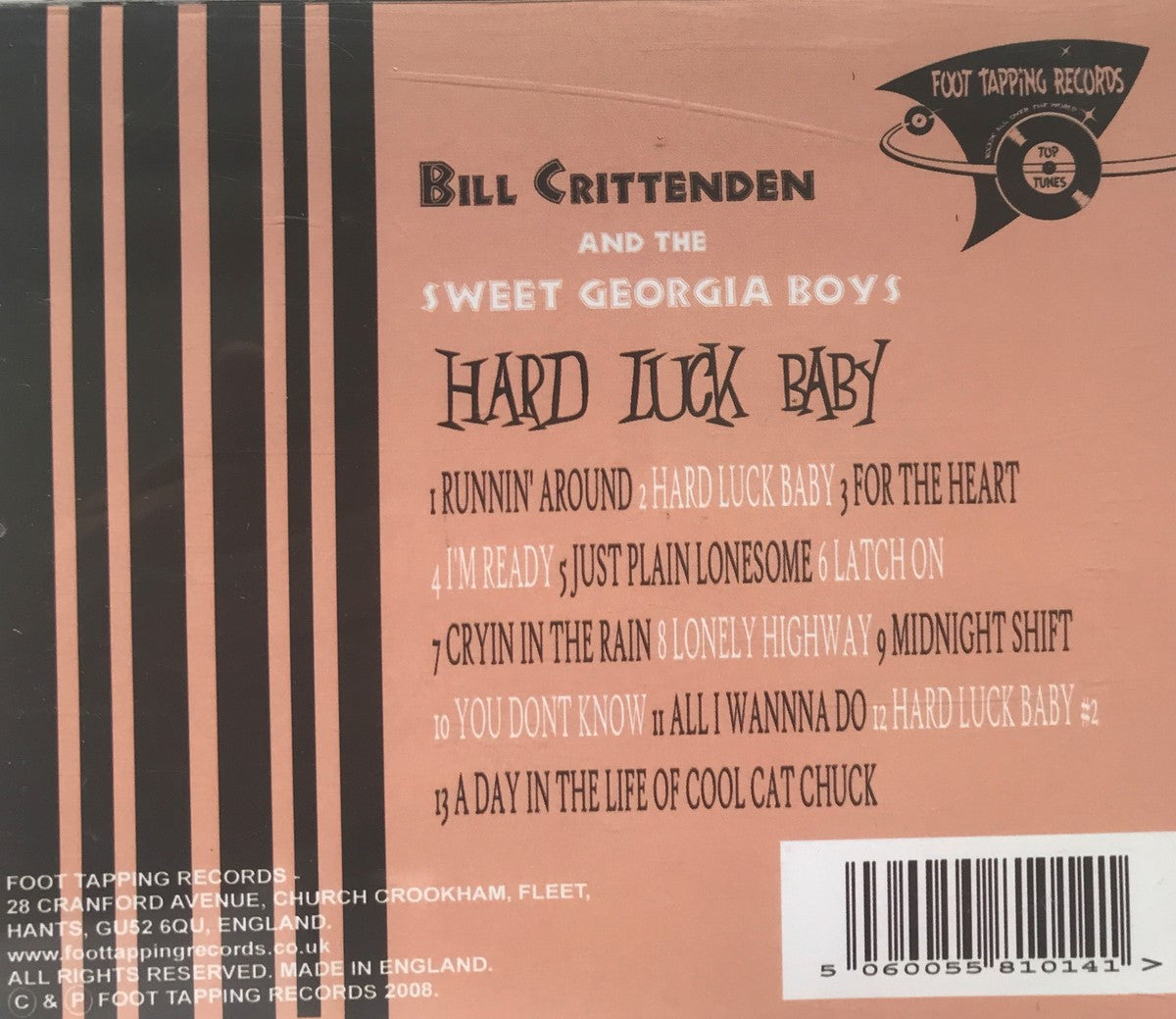 CD - Bill Crittenden & The Sweet Georgia Boys - Hard Luck Baby