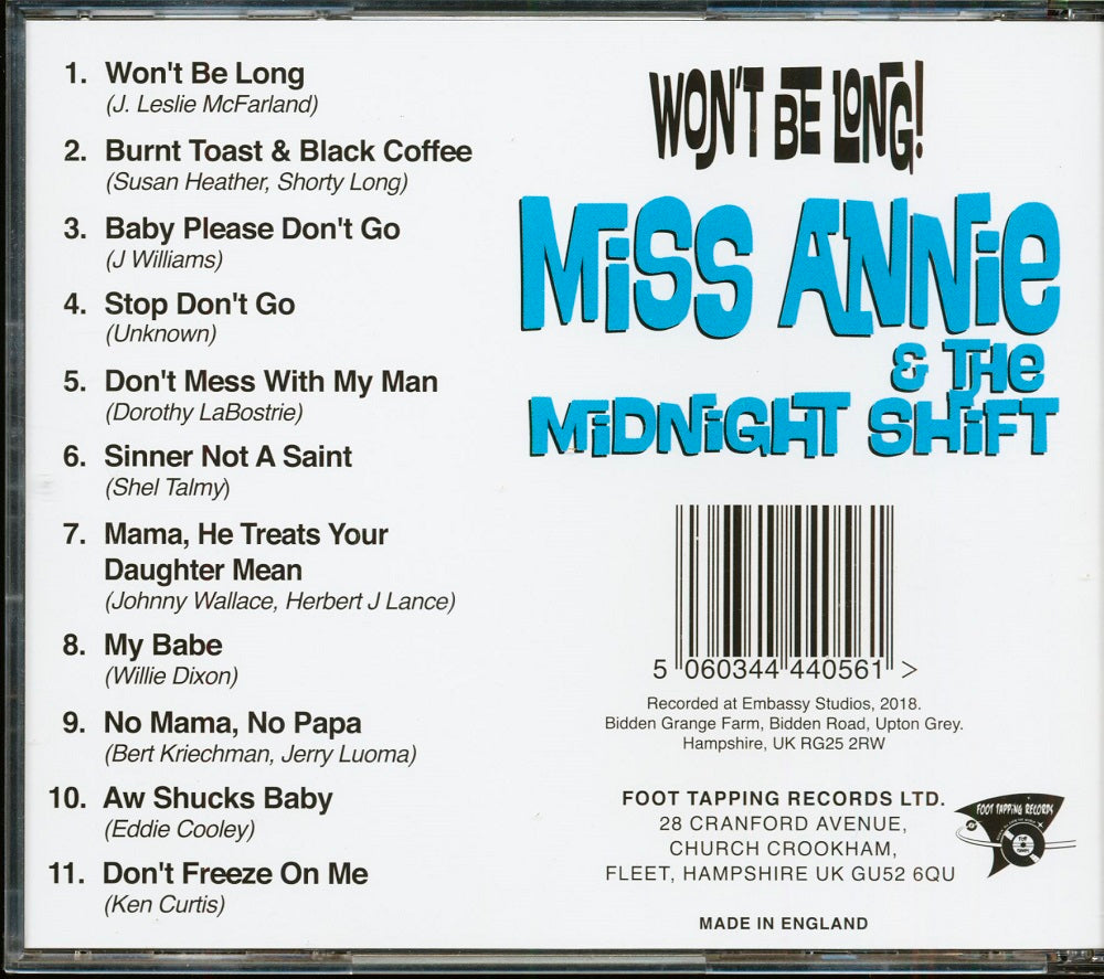 CD - Miss Annie & The Midnight Shift - Won't Be Long