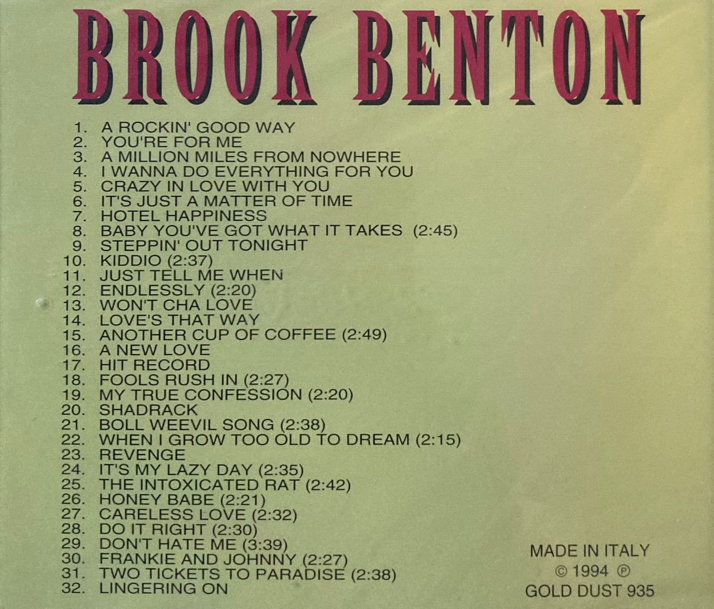 CD - Brook Benton - A Rockin' Good Way-Gold Dust 935