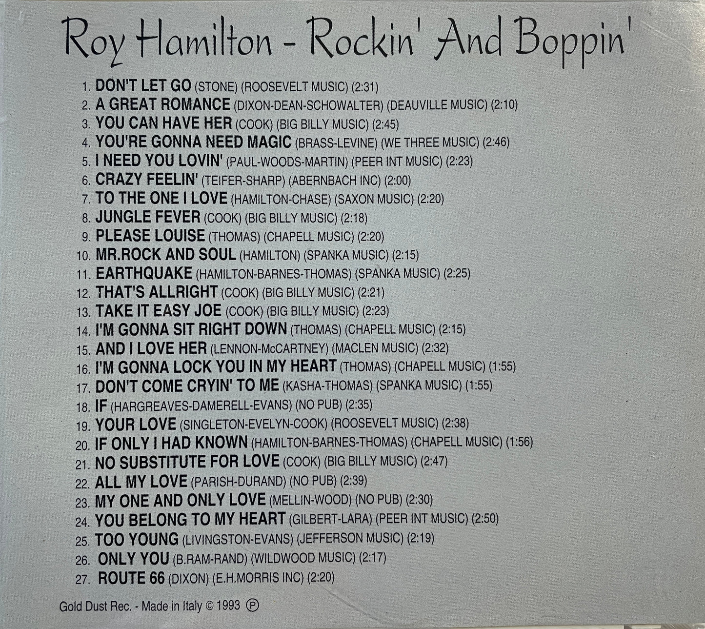 CD - Roy Hamilton - Rockin' And Boppin'