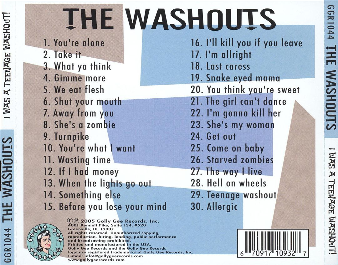 CD - Washouts - I Was A Teenage Washout