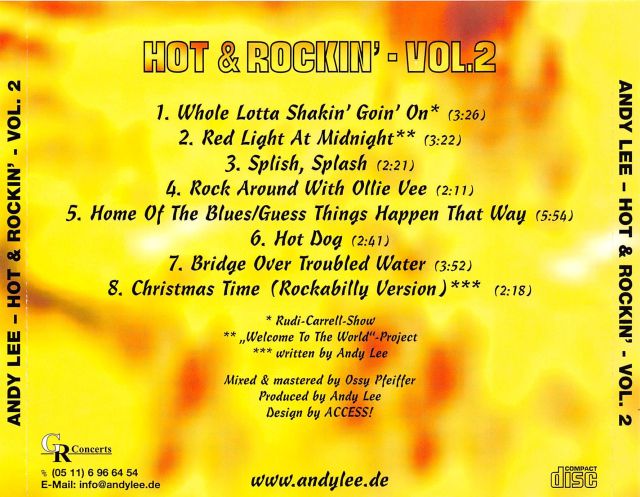 CD - Andy Lee - Hot & Rockin Vol. 2