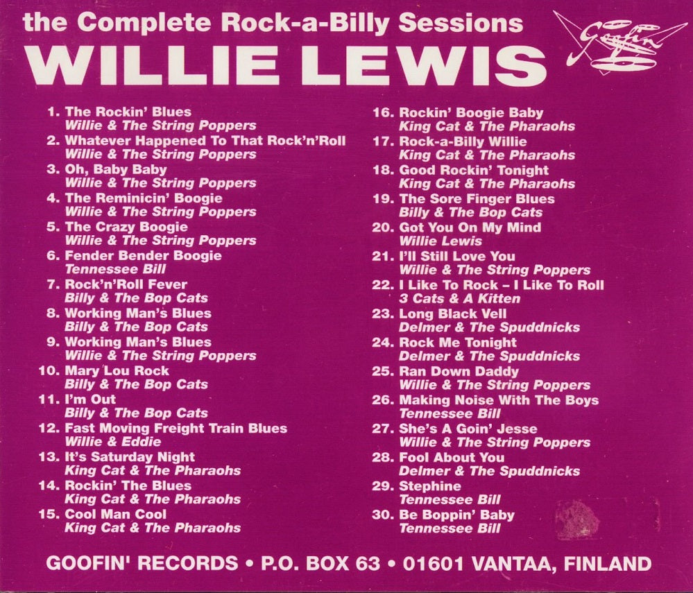 CD - Willie Lewis - The Complete Rockabilly Sessions