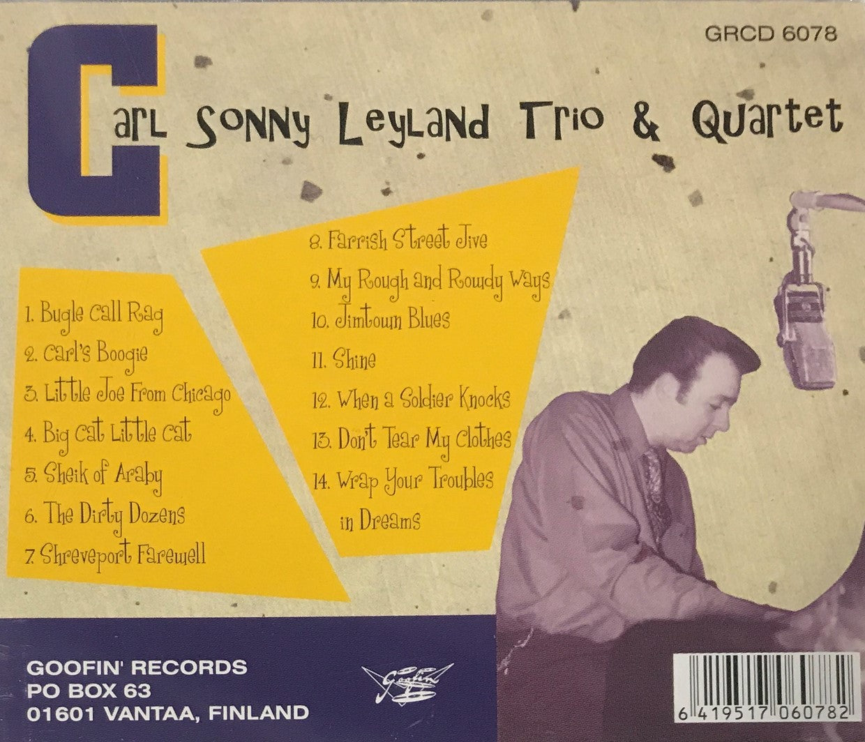 CD - Carl Sonny Leyland Trio & Quartet - Farrish Street Jive