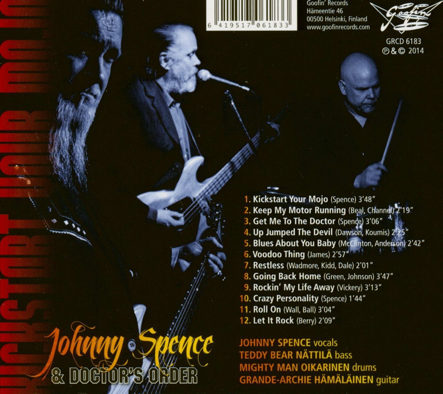 CD - Johnny Spence & Doctor's Order - Kickstart Your Mojo