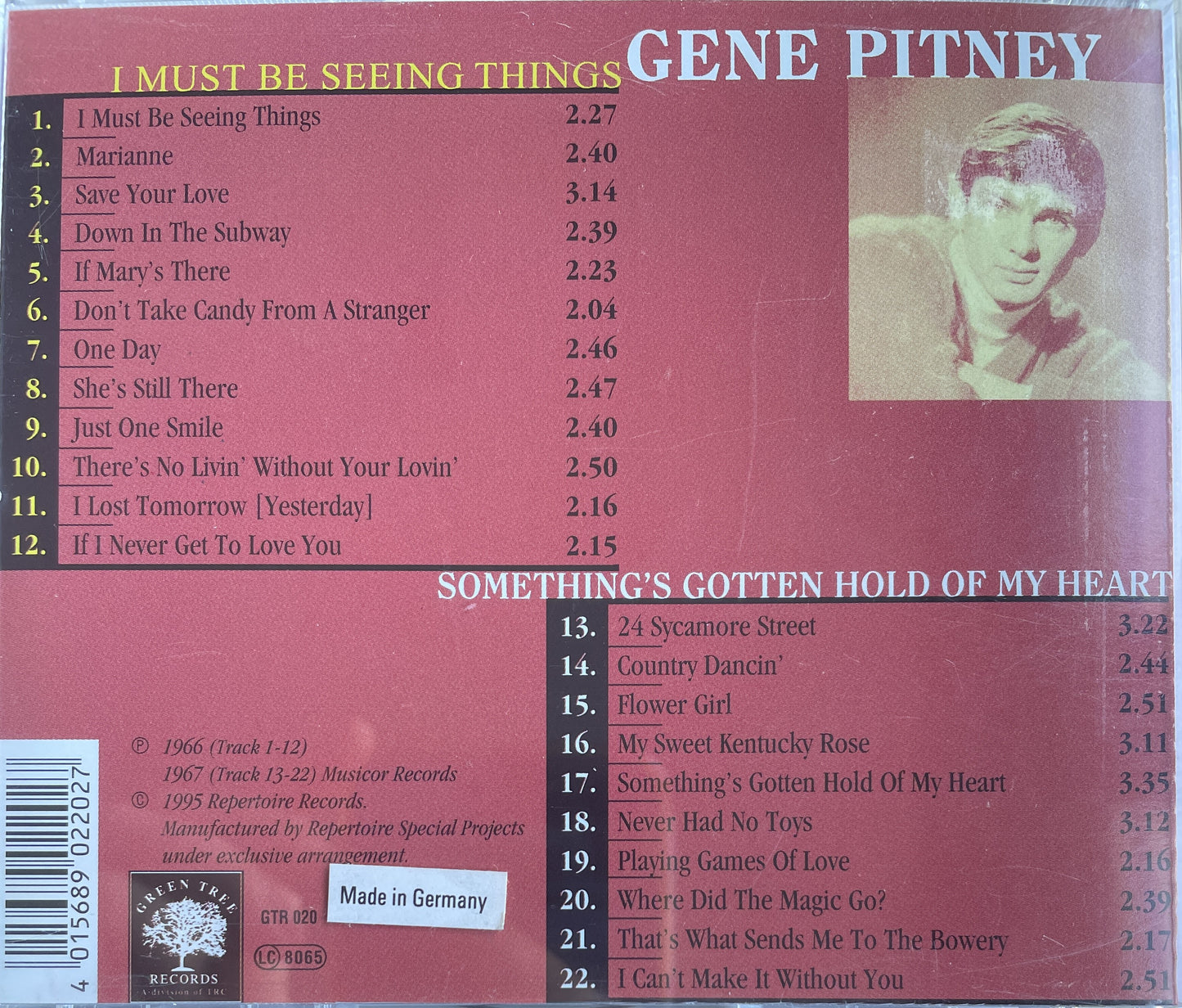 CD - Gene Pitney - Something's Gotten Hold Of My Heart & I Must Be Seeing Things