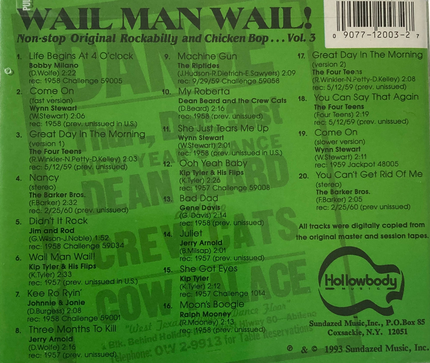 CD - VA - Wail Man Wail! - Original Rockabilly & Chicken Bop… Vol. 3