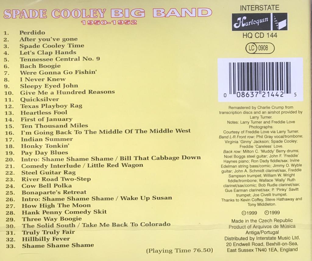 CD - Spade Cooley Big Band 1950-1952