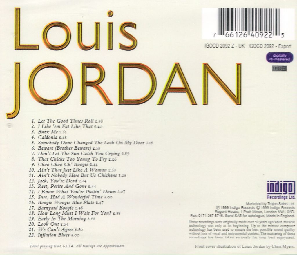 CD - Louis Jordan - Reet Petite And Gone