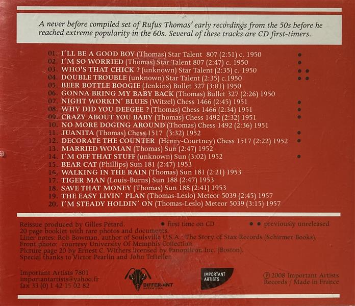 CD - Rufus Thomas - Before Stax-The Complete 50's Recordings