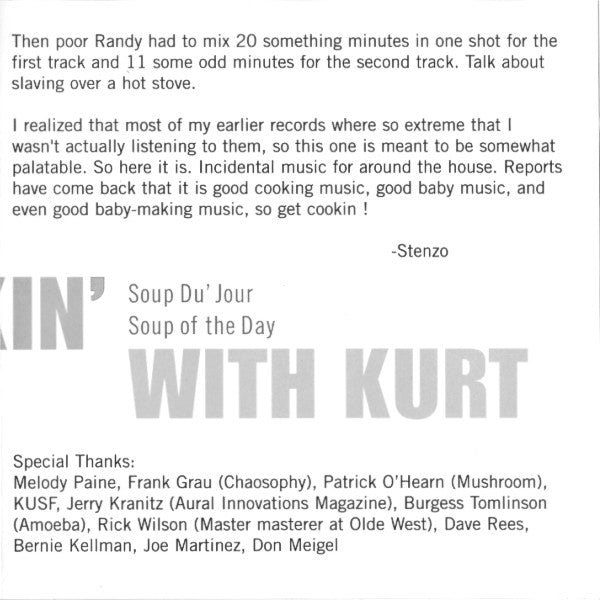 CD - Cookin' With Kurt - Soup Du Jour