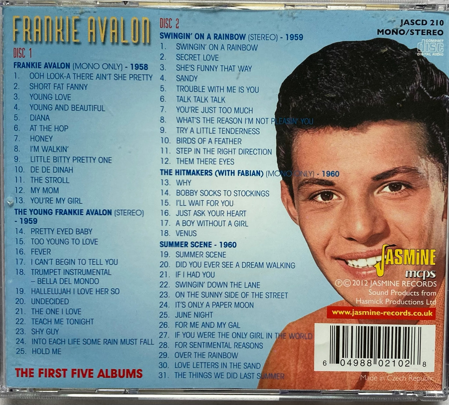 CD - Frankie Avalon - The First Five Albums