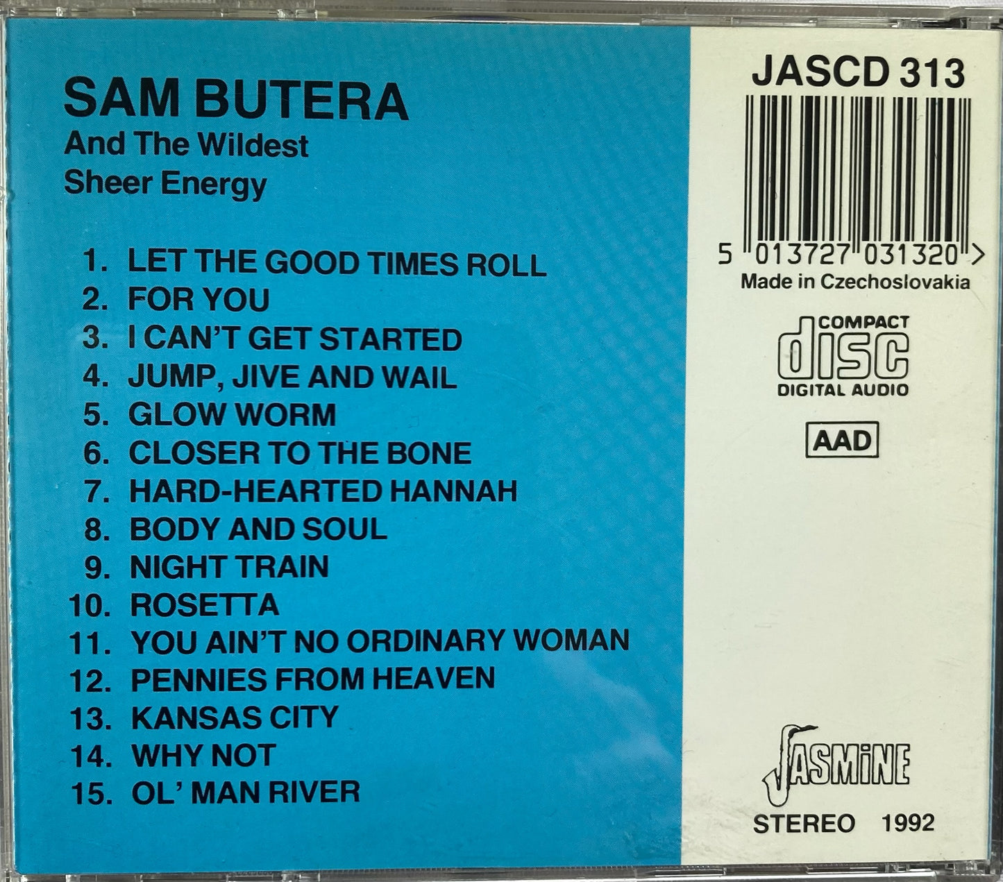 CD - Sam Butera And The Wildest - Sheer Energy