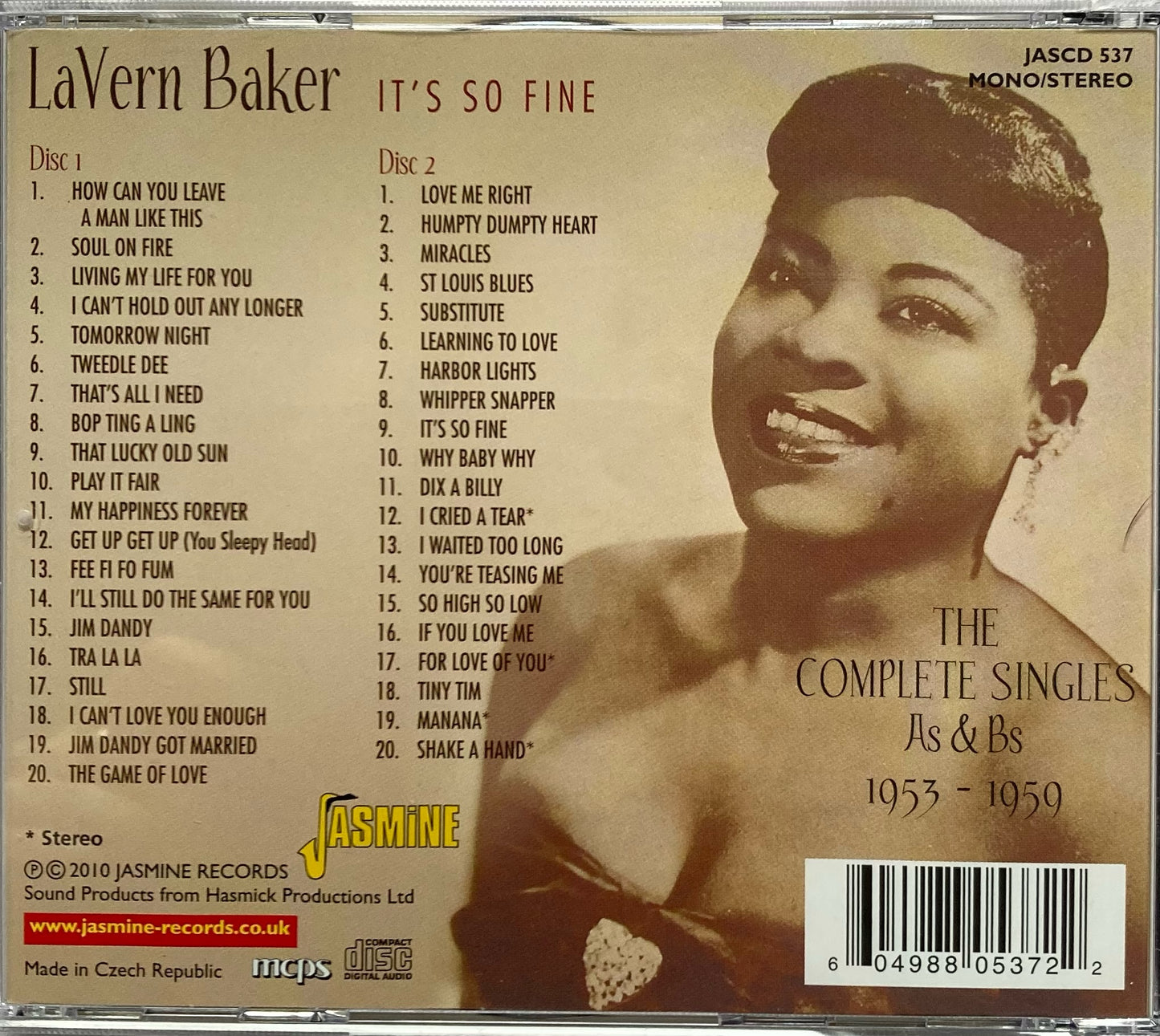 CD - LaVern Baker - It's So Fine Complete Singles As & Bs 1953-1959