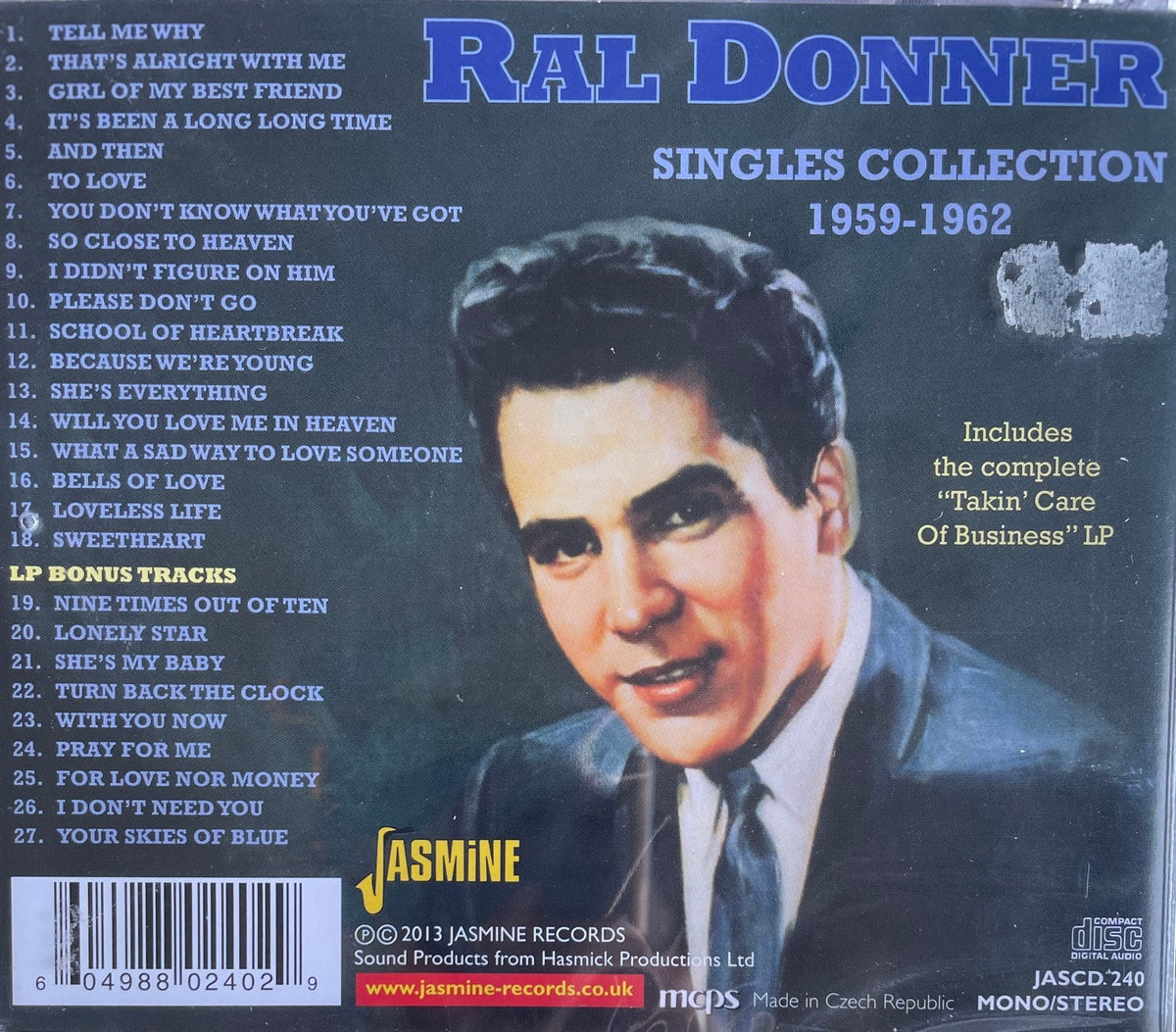 CD - Ral Donner - Singles Collection 1959-1962