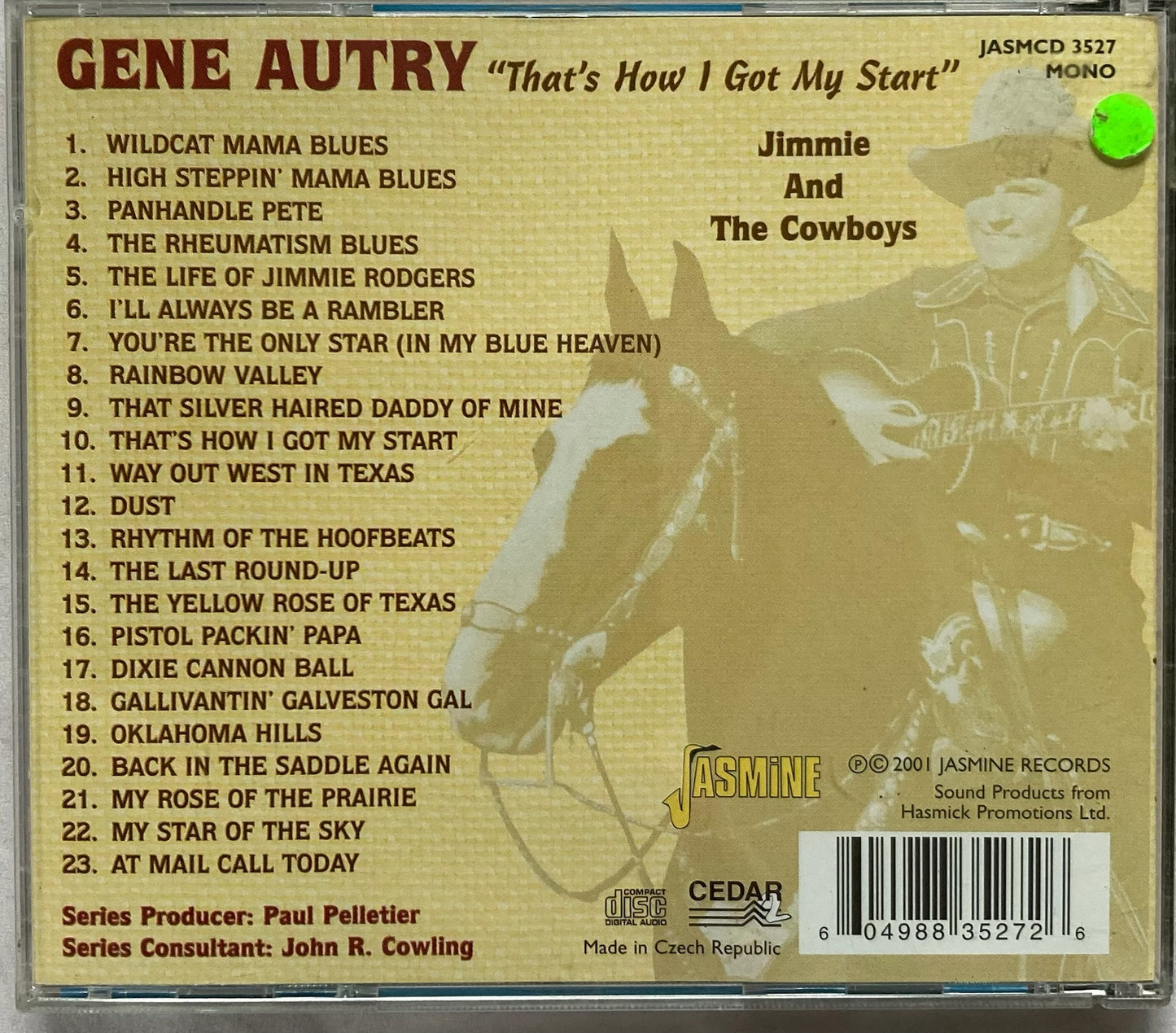 CD - Gene Autry - Jimmie And The Cowboys