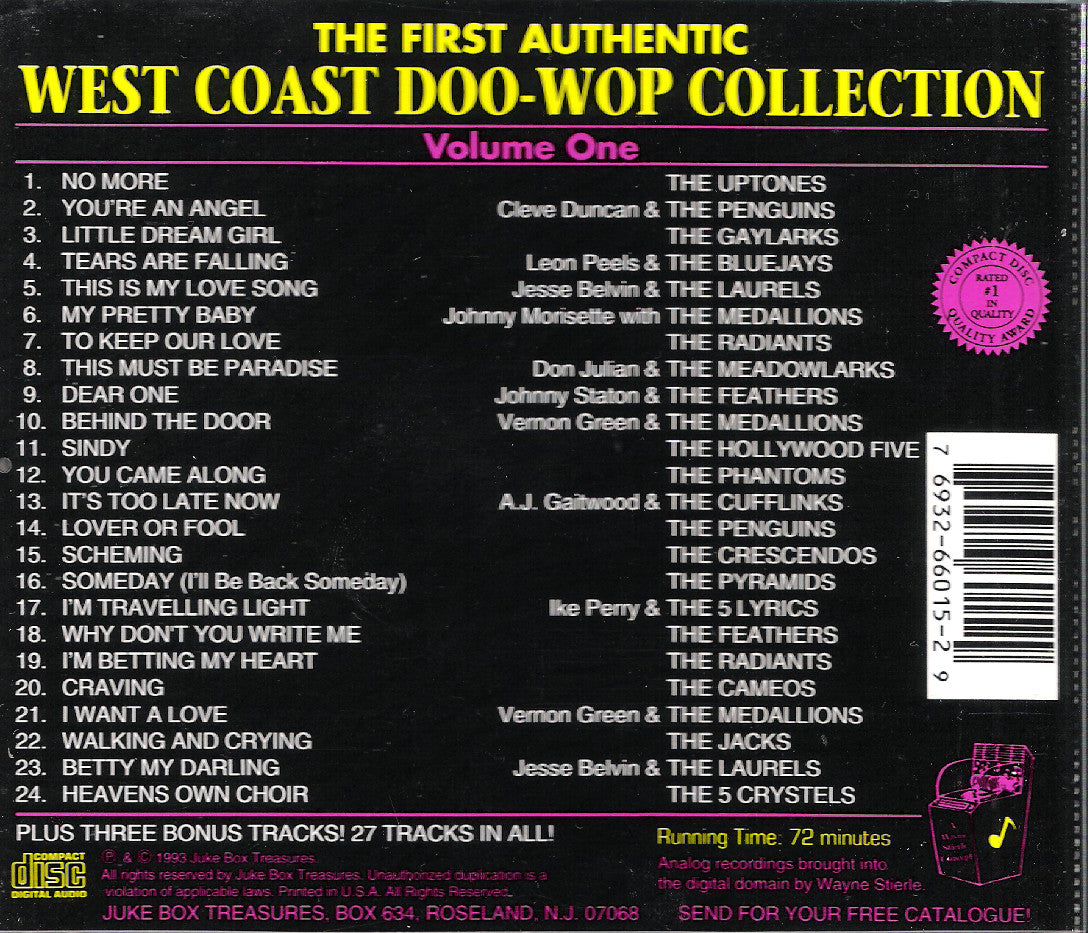 CD - VA - West Coast Doo Wop Collection - Volume One