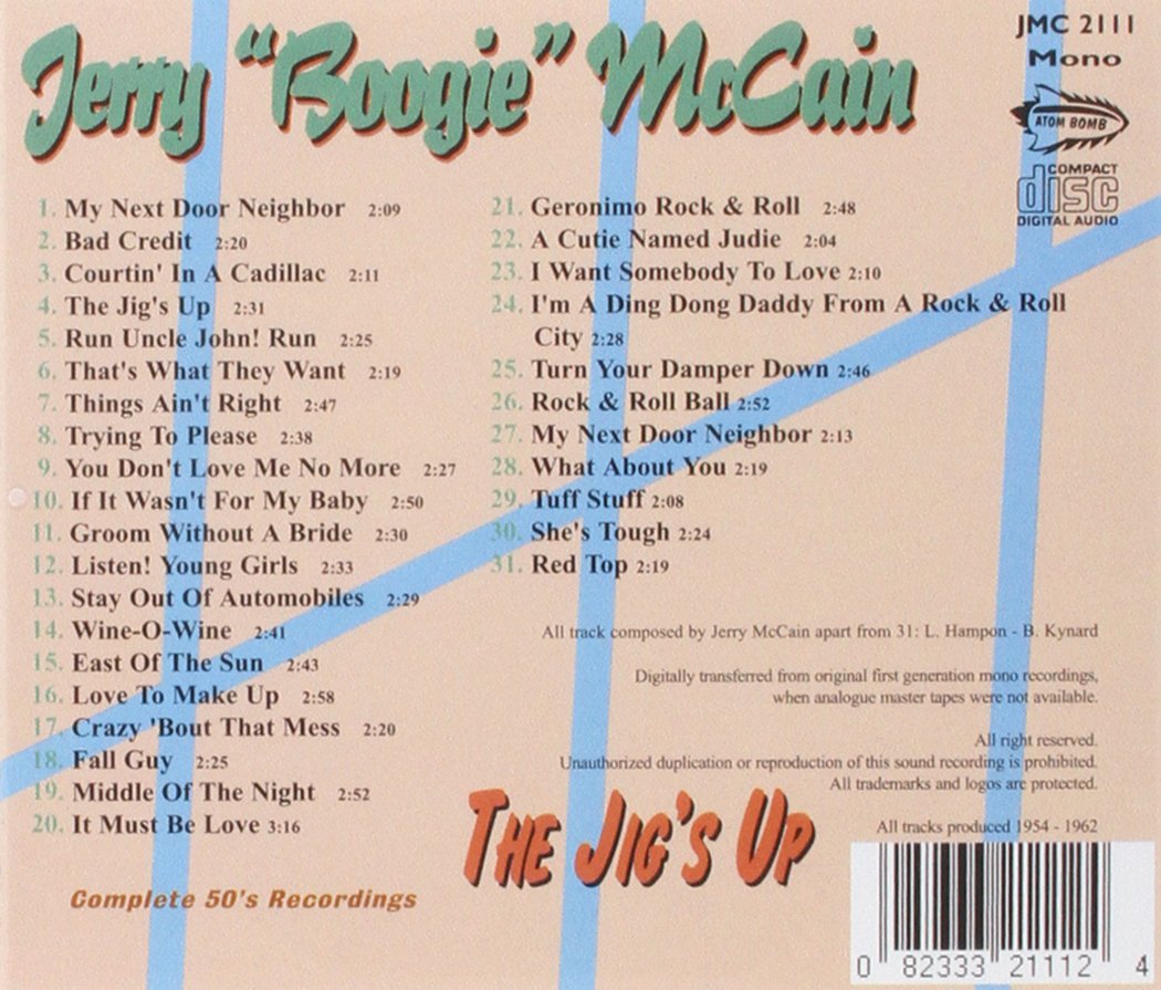 CD - Jerry Mc Cain - The Jig's Up - The Complete Fifties Recordings