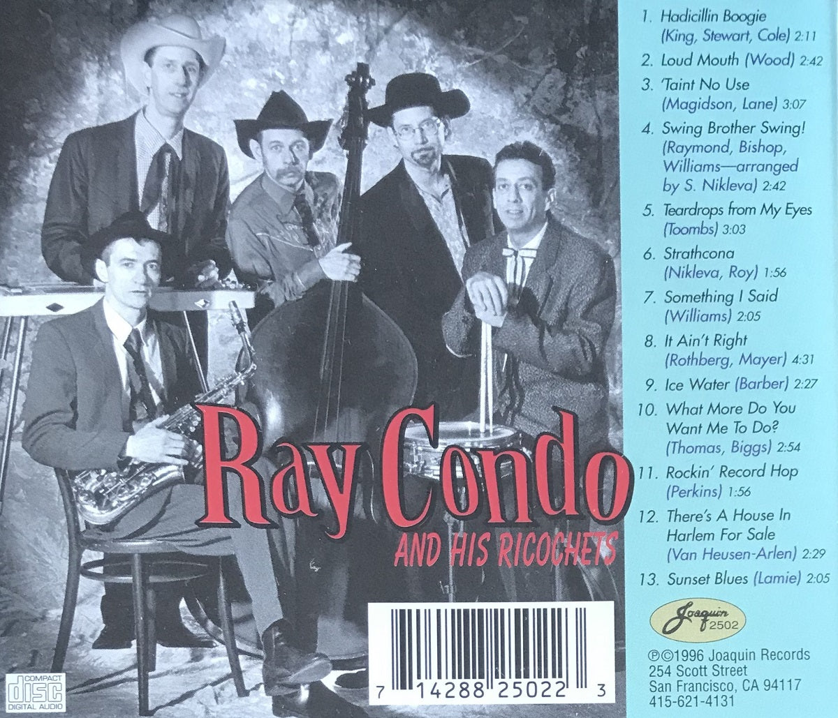 CD - Ray Condo & The Ricochets - Swing Brother Swing.