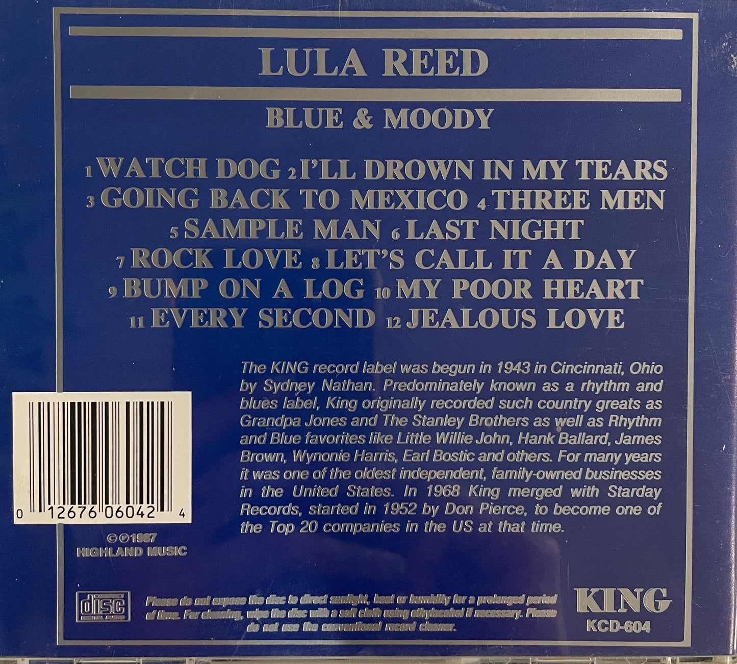 CD - Lula Reed - Blue And Moody