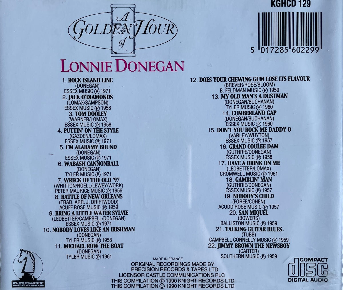 CD - Lonnie Donegan - A Golden Hour Of
