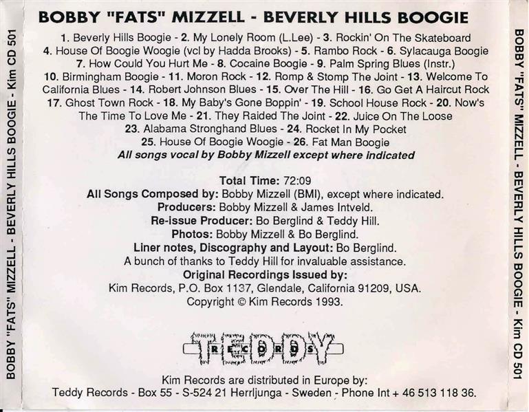 CD - Bobby 'Fats' Mizzell - Beverly Hills Boogie