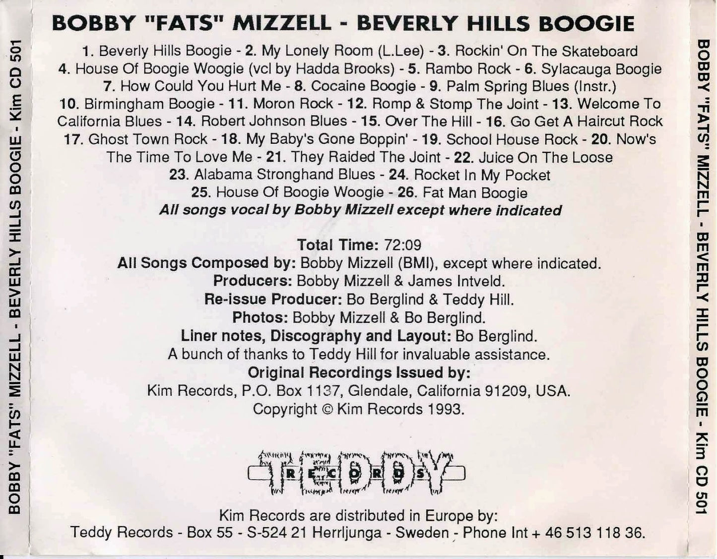 CD - Bobby 'Fats' Mizzell - Beverly Hills Boogie