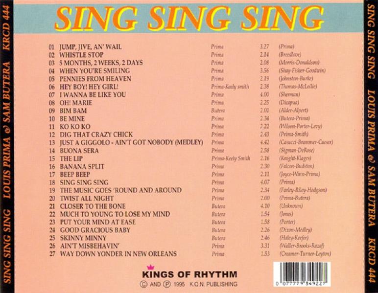 CD - Louis Prima & Sam Butera - Sing Sing Sing