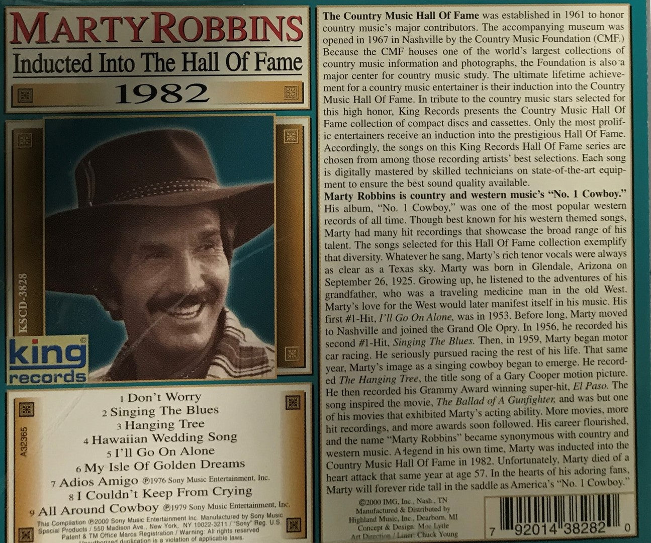 CD - Marty Robbins - Inducted Into The Hall Of Fame 1982